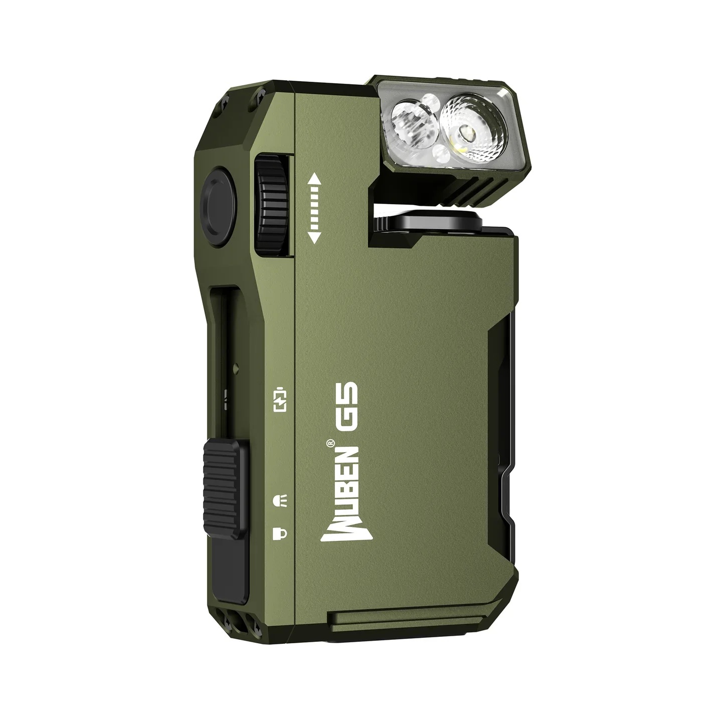 Wuben G5 Ultra Compact Rechargeable 1200 Lumen Flashlight with RGB LED - Army Green