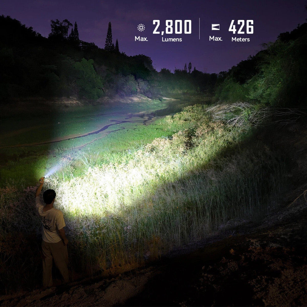Imalent GR35 Rechargeable Flat 2800 Lumen Flashlight with Red Laser/ UV/Police Lights - 426 Metres