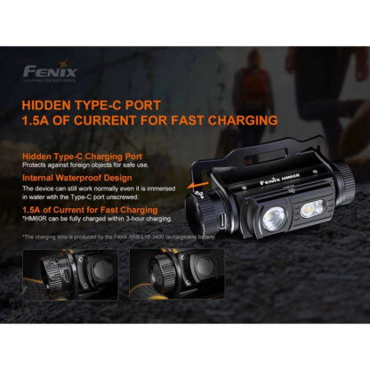 Fenix HM60R Rechargeable 1300 Lumen Headlamp with Red Light and Intelligent Frequency Sensor - 120 Metres - Image 9
