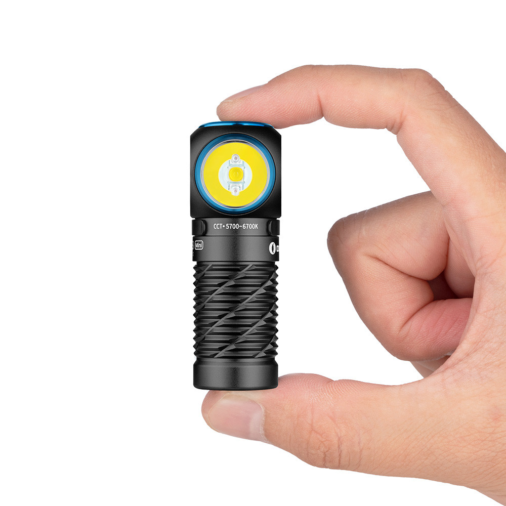 Olight Perun 3 MINI CW Rechargeable 1250 Lumen White and Red LED Headlamp, Black – 155 Metres