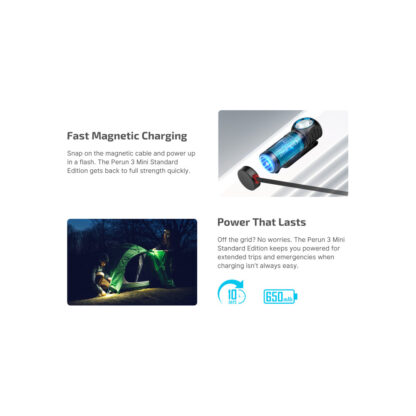 Olight Perun 3 MINI CW Rechargeable 1250 Lumen White and Red LED Headlamp, Black – 155 Metres - Image 11