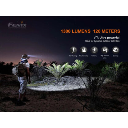 Fenix HM60R Rechargeable 1300 Lumen Headlamp with Red Light and Intelligent Frequency Sensor - 120 Metres - Image 2