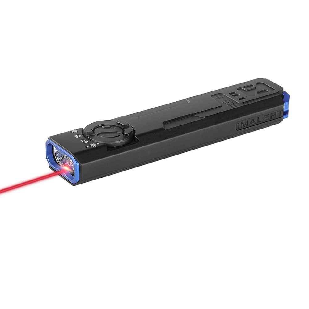 Imalent GR35 Rechargeable Flat 2800 Lumen Flashlight with Red Laser/ UV/Police Lights - 426 Metres