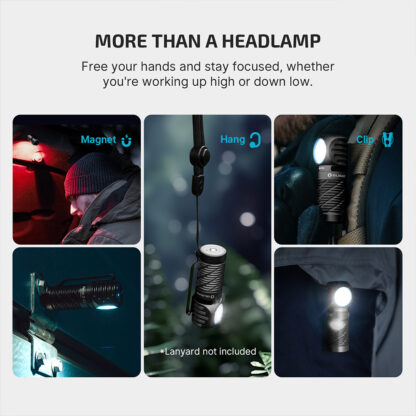 Olight Perun 3 MINI CW Rechargeable 1250 Lumen White and Red LED Headlamp, Black – 155 Metres - Image 7