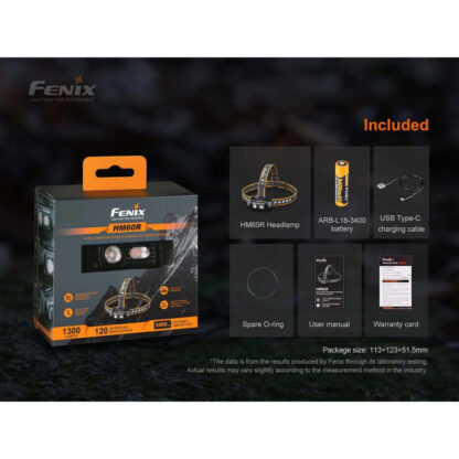 Fenix HM60R Rechargeable 1300 Lumen Headlamp with Red Light and Intelligent Frequency Sensor - 120 Metres - Image 16