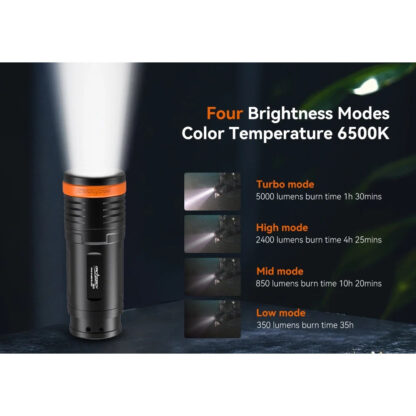OrcaTorch D920 Cordless Primary Dive Torch - 5000 Lumens, 424 Metres - Image 4