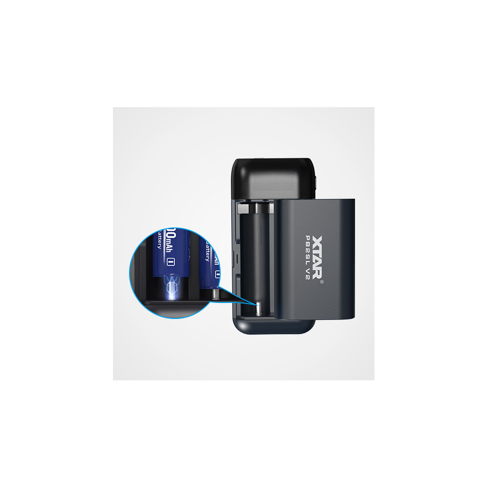 XTAR PB2SL-V2 Power Bank and Battery Charger - Black