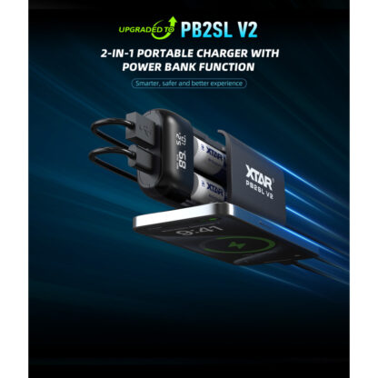 XTAR PB2SL-V2 Power Bank and Battery Charger - Black - Image 4