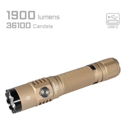 AceBeam T35 Desert Compact Rechargeable Flashlight - 1900 Lumens, 380 Metres