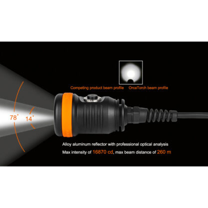 OrcaTorch D620 V2.0 2700 Lumen Canister Dive Torch - 260 Metres - Image 3