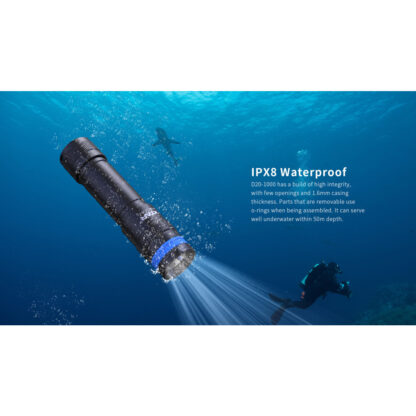 XTAR D20 1000 Compact Diving Torch Set - 1000 Lumens - Image 7