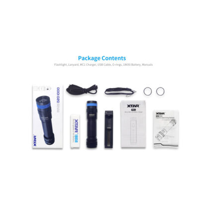 XTAR D20 1000 Compact Diving Torch Set - 1000 Lumens - Image 15