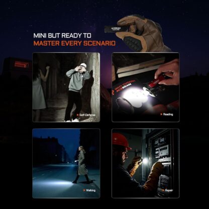 AceBeam Keylite 500 Black USB-C Keychain Light - 500 Lumens, 70 Metres - Image 2