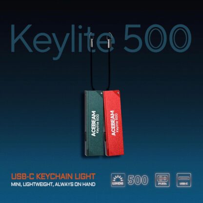 AceBeam Keylite 500 Teal USB-C Keychain Light – 500 Lumens, 70 Metres - Image 2
