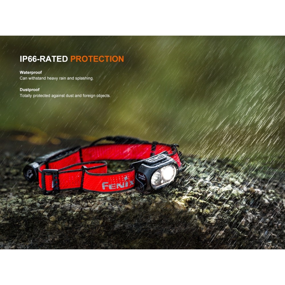 Fenix HP12R-T Beam Distance Headlamp Red - 1300 Lumens, 200 Metres