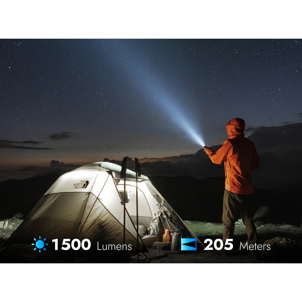 Wuben X4 Flat Pocket Flashlight - 1500 Lumens, 205 Metres