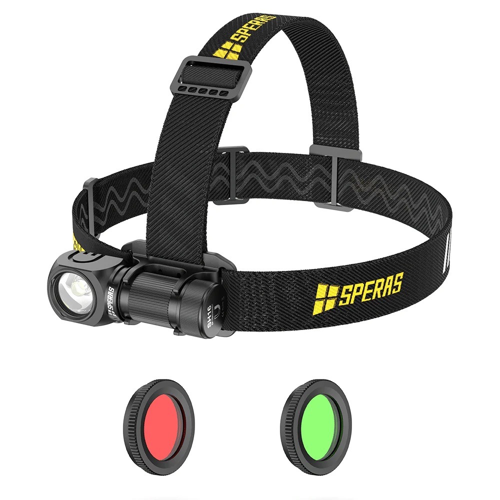 Speras SH16 1650 Lumens Versatile Rechargeable Flashlight/Headlamp - 355 Metres