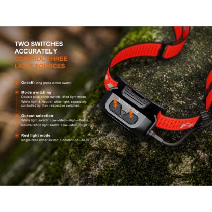 Fenix HP12R-T Beam Distance Headlamp Red - 1300 Lumens, 200 Metres - Image 9