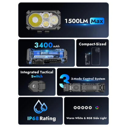 Wuben X4 Flat Pocket Flashlight - 1500 Lumens, 205 Metres - Image 5