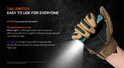 AceBeam K1 EDC Flashlight UV, White and Green Beam - 1000 Lumens, 223 Metres - Image 12