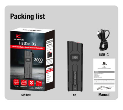 Klarus FlatTac X2 UItra-Thin Palm-Sized Flashlight - 3000 Lumens, 170 Metres - Image 19