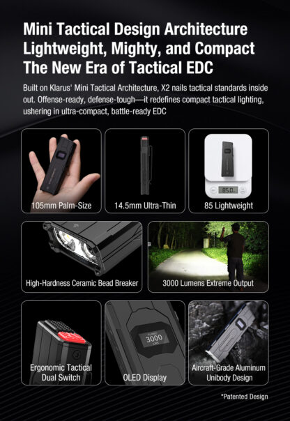 Klarus FlatTac X2 UItra-Thin Palm-Sized Flashlight - 3000 Lumens, 170 Metres - Image 3
