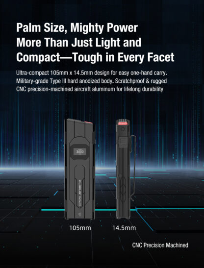 Klarus FlatTac X2 UItra-Thin Palm-Sized Flashlight - 3000 Lumens, 170 Metres - Image 4