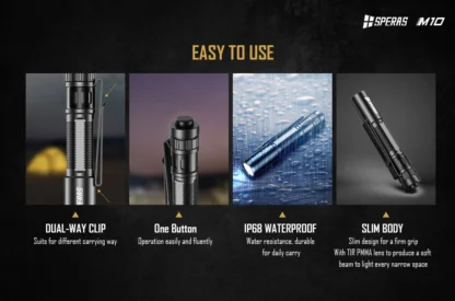 SPERAS M10 AAA EDC Flashlight - 200 Lumens, 58 Metres - Image 11