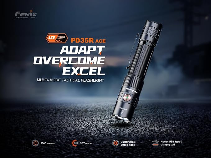 Fenix PD35R ACE LED USB-C Rechargeable Flashlight - 2000 Lumens, 380 Metres - Image 3