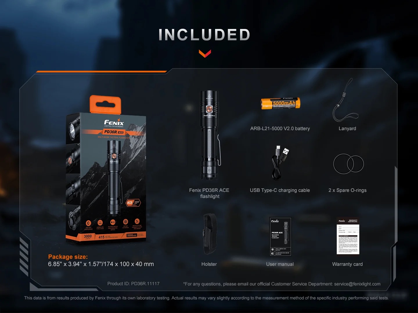 Fenix PD36R ACE USB-C Rechargeable LED Flashlight - 3000 Lumens, 415 Metres - Image 22