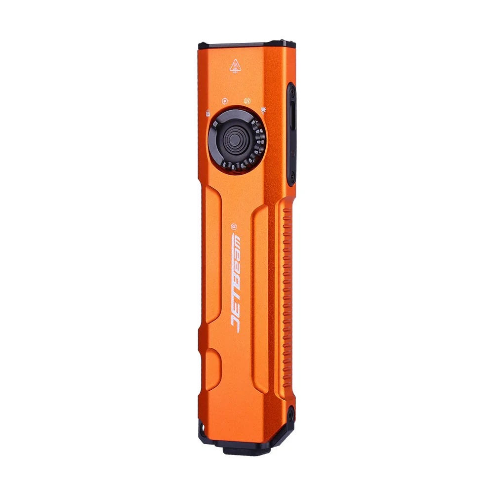 JETBeam E26-UV KUNAI Rechargeable 2000 Lumen Pocket Torch with 365nm UV and 5mW Green Laser - Dynamic Orange
