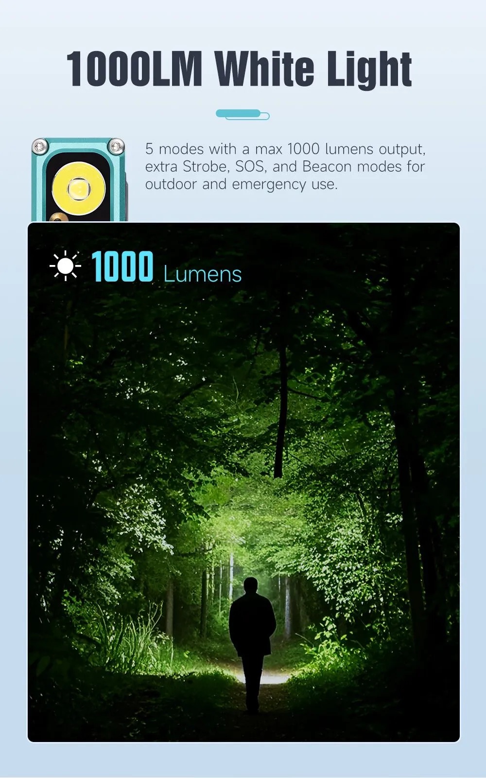 Lumintop F02 4-in-1 UV RGB & Green Pointer Mini Multifunction Flashlight - 1000 Lumens - Image 7