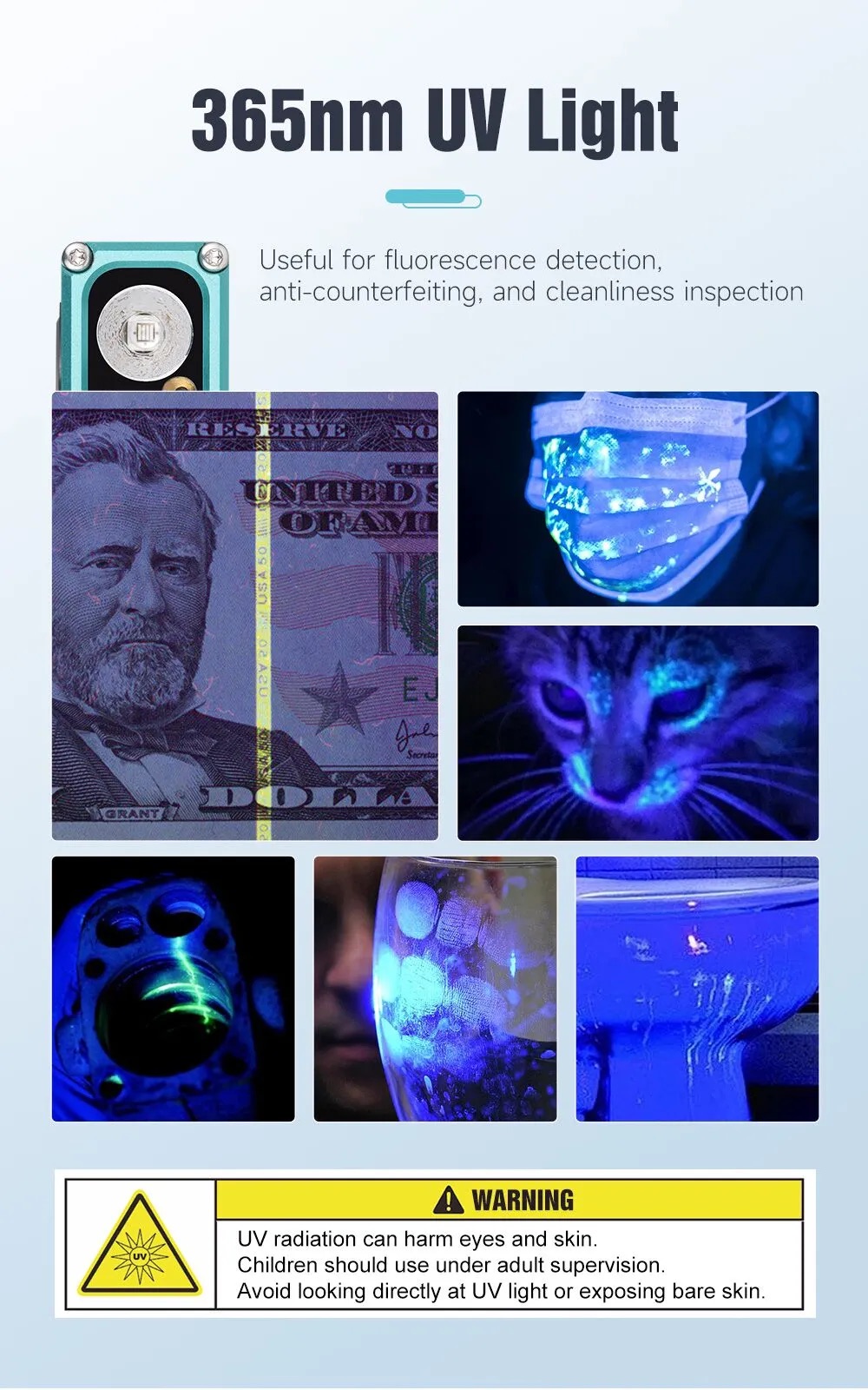 Lumintop F02 4-in-1 UV RGB & Green Pointer Mini Multifunction Flashlight - 1000 Lumens - Image 8