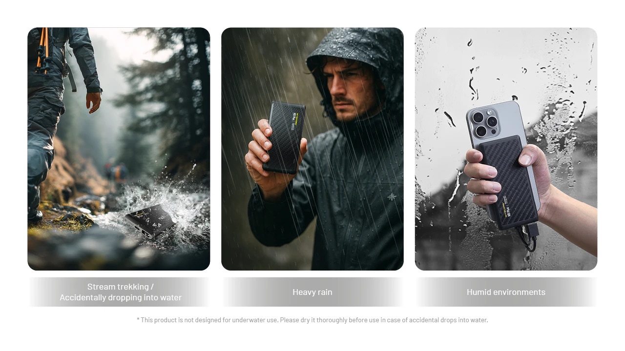 Nitecore NB Plus Carbon Fibre Ultra Lightweight 10,000mAh Waterproof Power Bank - Image 4
