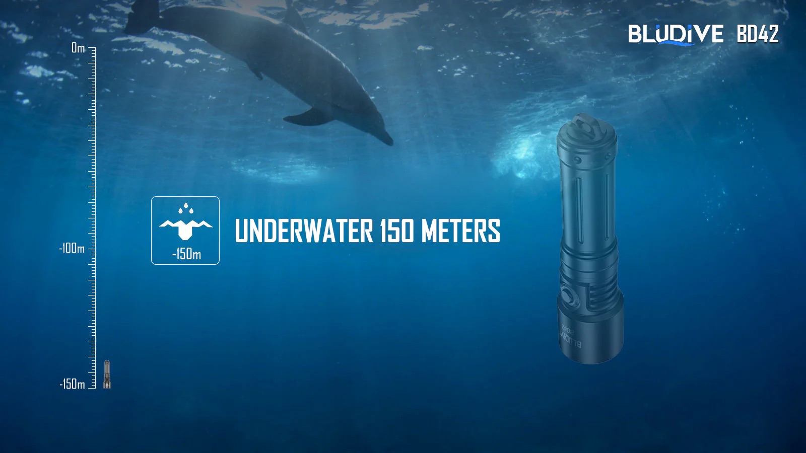 BluDive BD42 Rechargeable Dive Torch – 2700 Lumens, 150m Diving Depth - Image 9