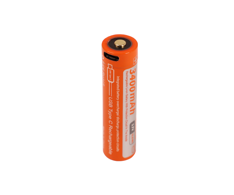 OrcaTorch 18650 USB-C Rechargeable Battery - 3400mAh