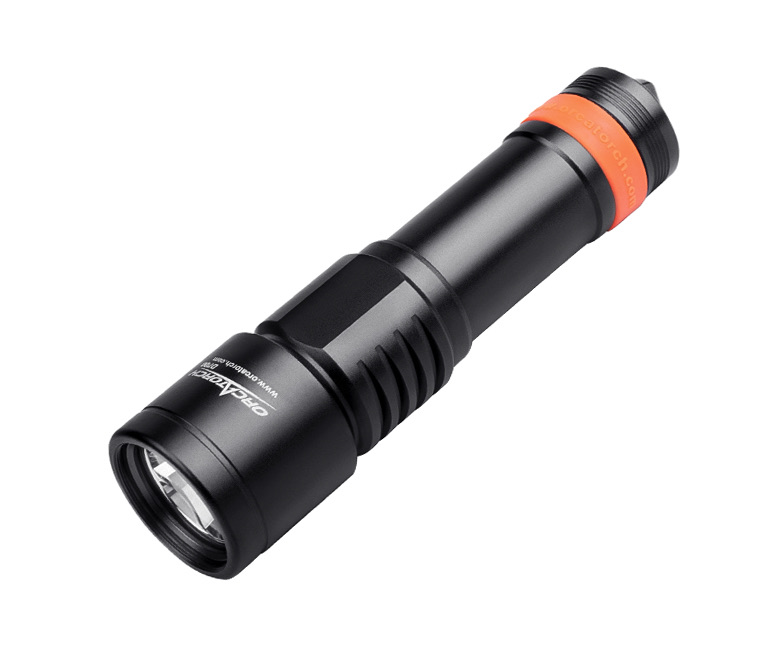 OrcaTorch D700 1700 Lumens Rechargeable Dive Torch - Black