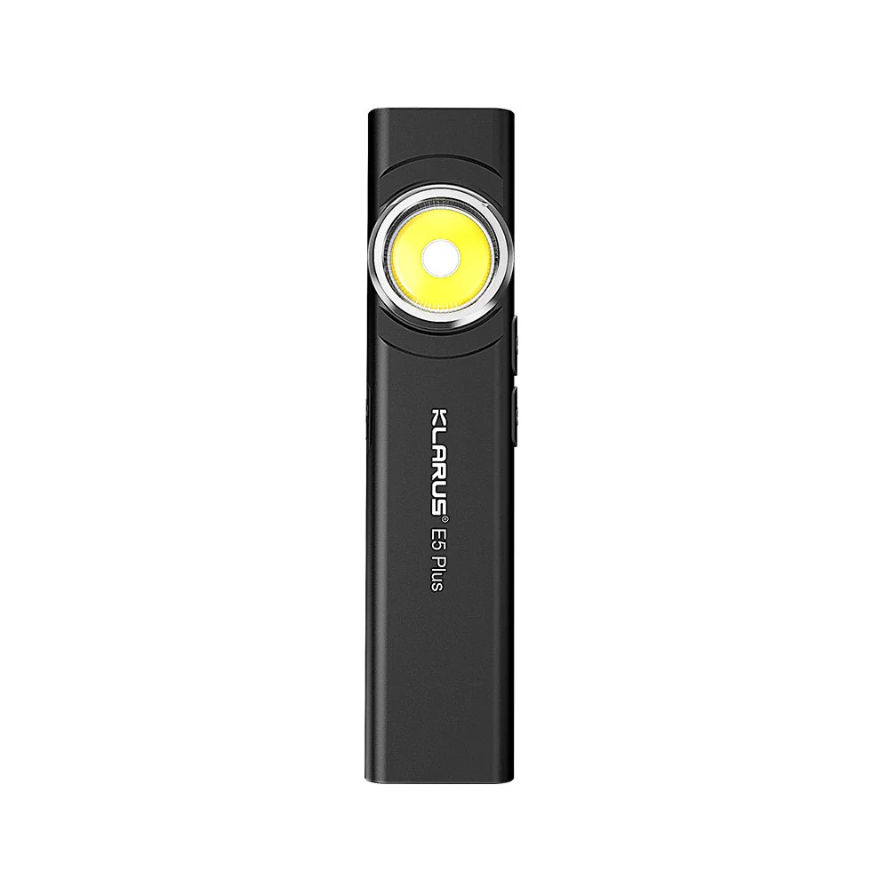 Klarus E5 Plus Rechargeable EDC Light with Magnetic Base – 650 Lumens (Black)