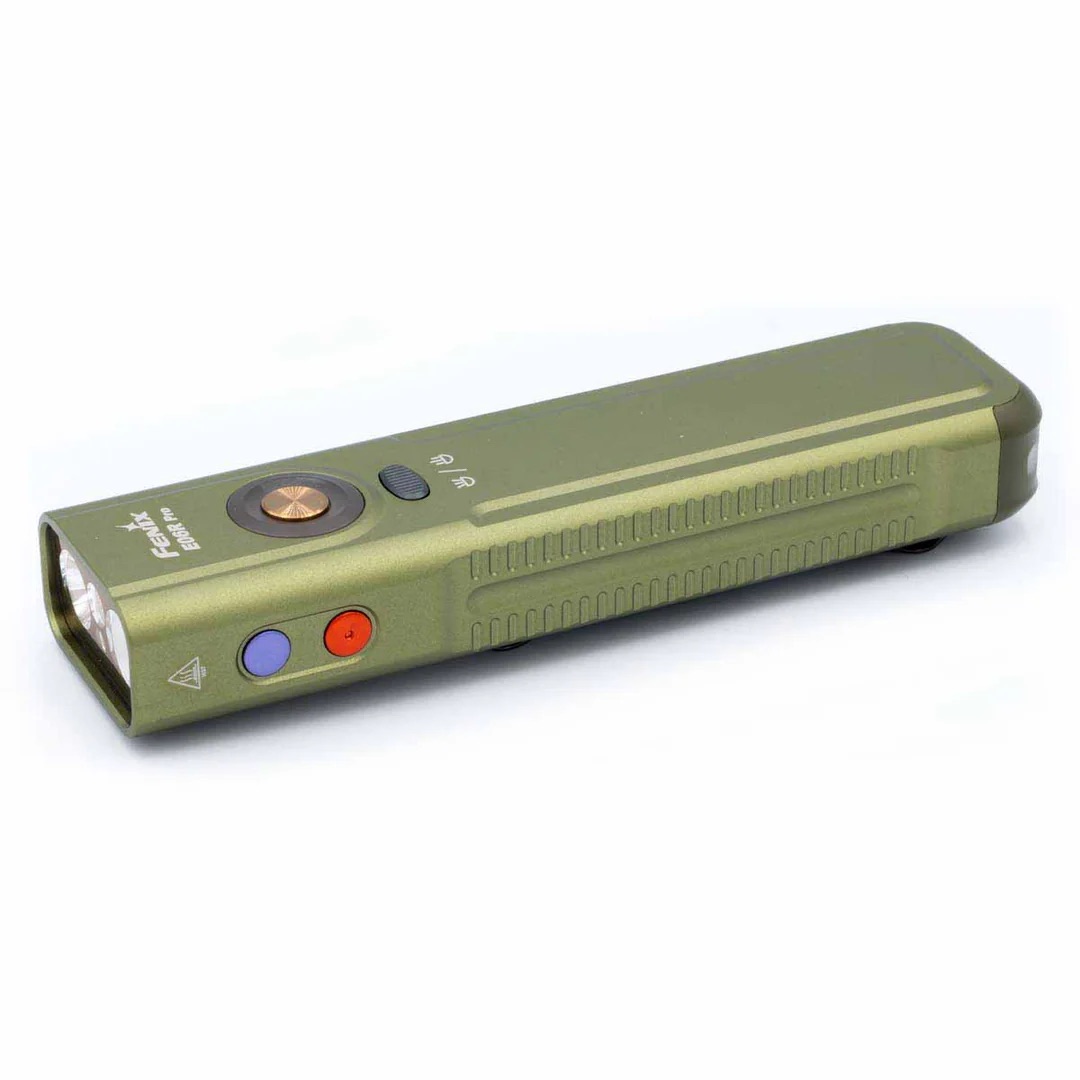 Fenix E06R Pro OD Green Flat Flashlight with UV & Red Laser Modes - 1600 Lumens, 160 Metres