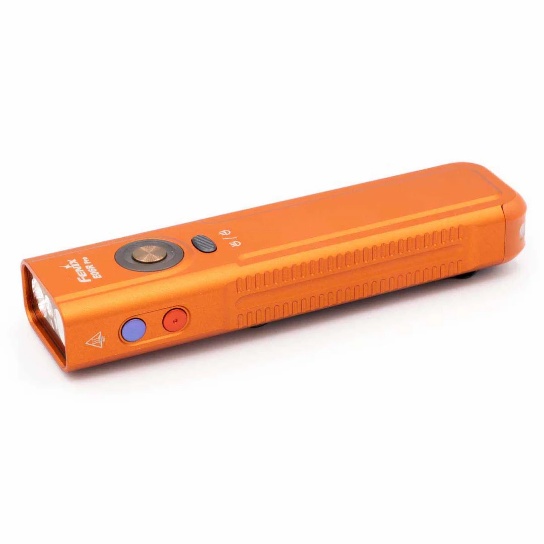 Fenix E06R Pro Flat Flashlight with UV & Red Laser Modes in Orange - 1600 Lumens, 160 Metres
