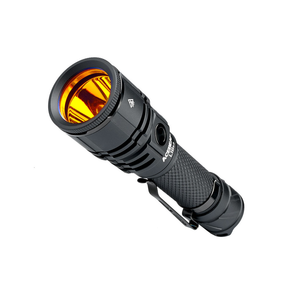 AceBeam L16 2.0 Compact Rechargeable Tactical Flashlight – 3000 Lumens, 713 Metres (Desert)