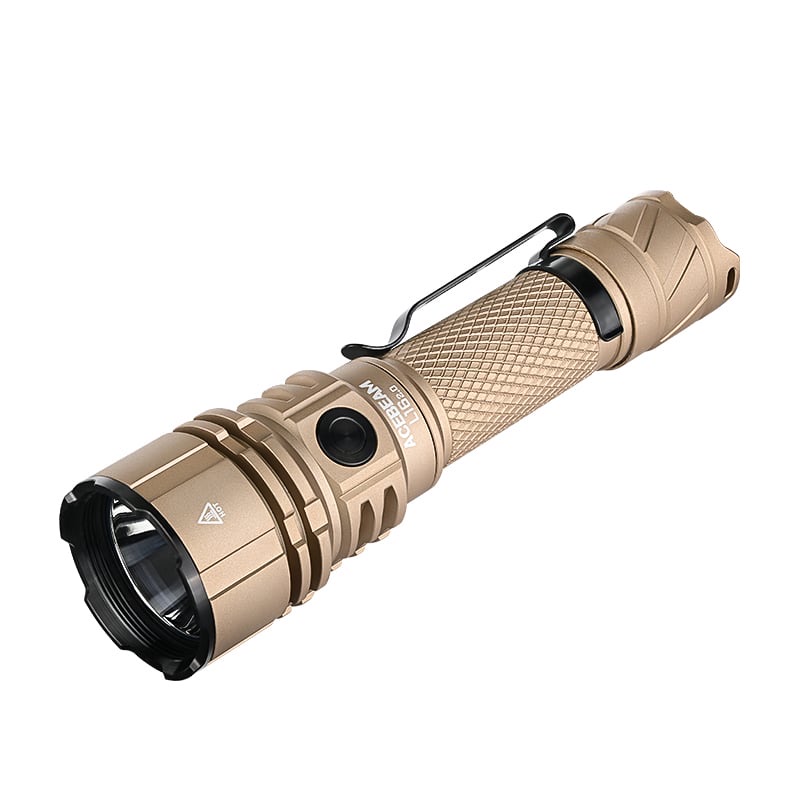 AceBeam L16 2.0 Compact Rechargeable Tactical Flashlight – 3000 Lumens, 713 Metres (Desert)