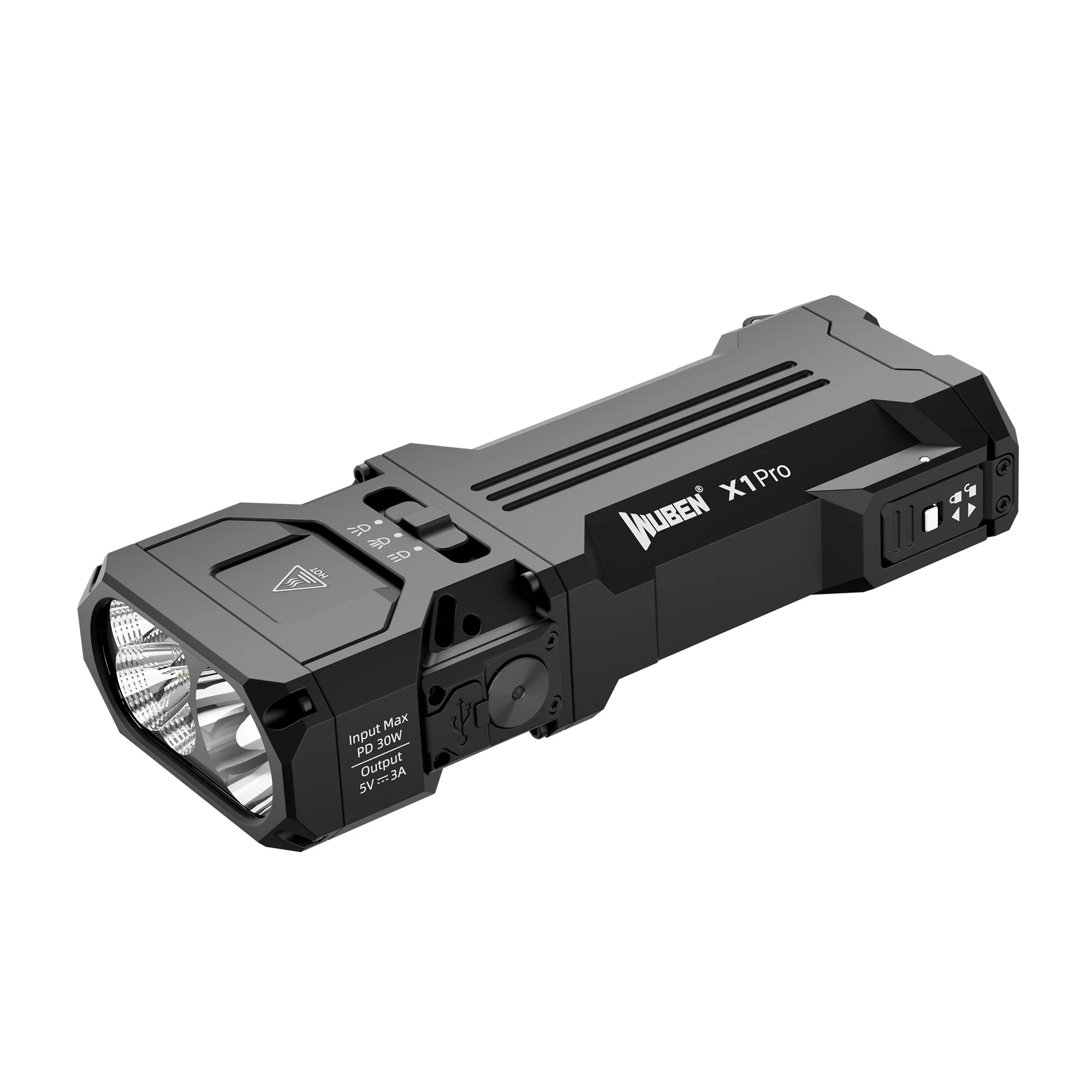 Wuben X1 Pro 12300 Lumens Rechargeable Power Bank EDC Flashlight (Black)