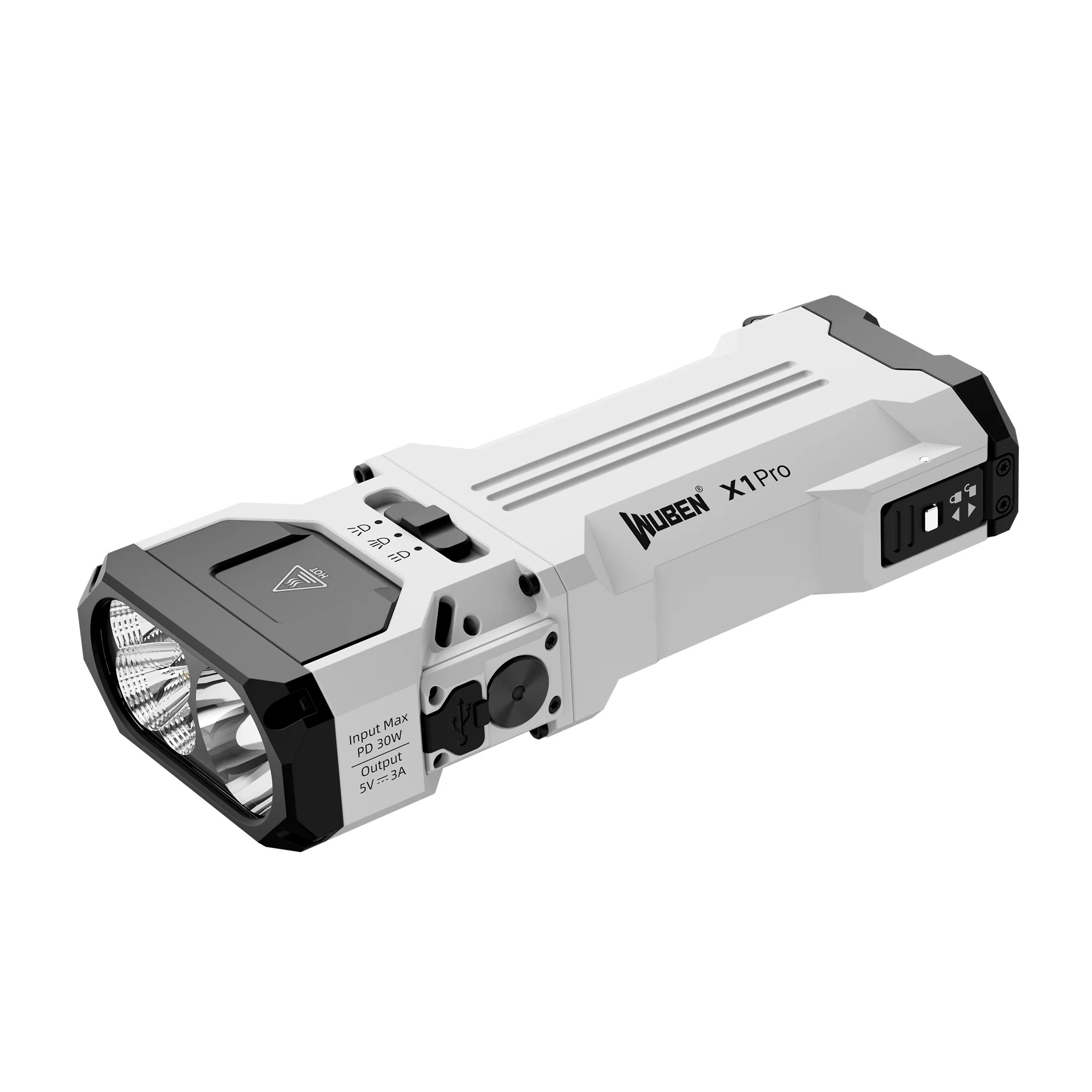 Wuben X1 Pro 12,300 Lumens Rechargeable EDC Power Bank Flashlight (White)
