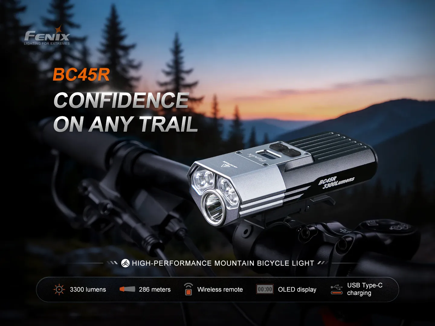 Fenix BC45R 3300 Lumen USB-C Rechargeable LED Bike Light - Image 12