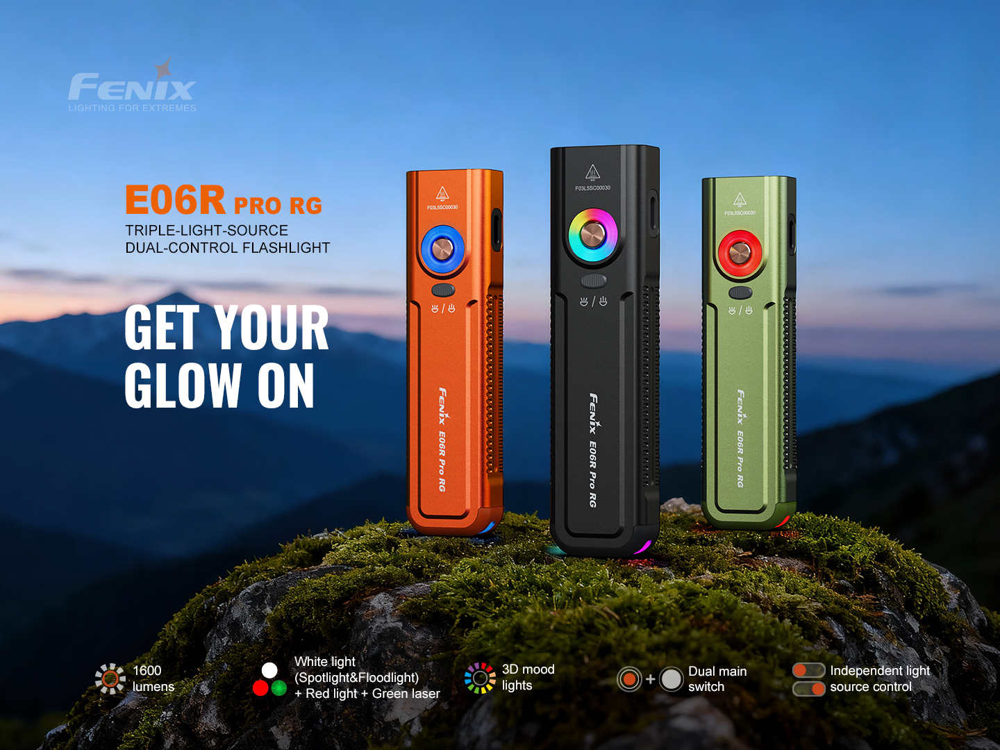 Fenix E06R Pro RG - EDC Torch with Red Light and Green Laser - Olive Drab - Image 13