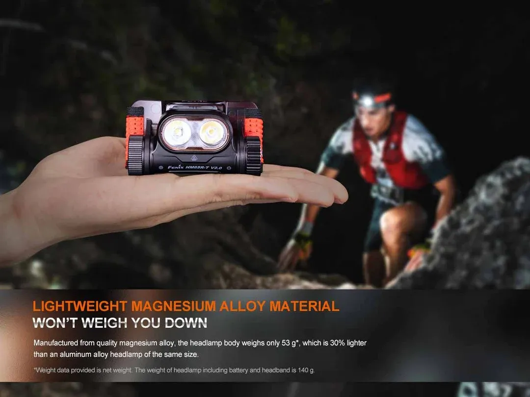 Fenix HM65R-T V2.0 1600 Lumen Headlamp + E04R Clip On EDC Light - Image 5