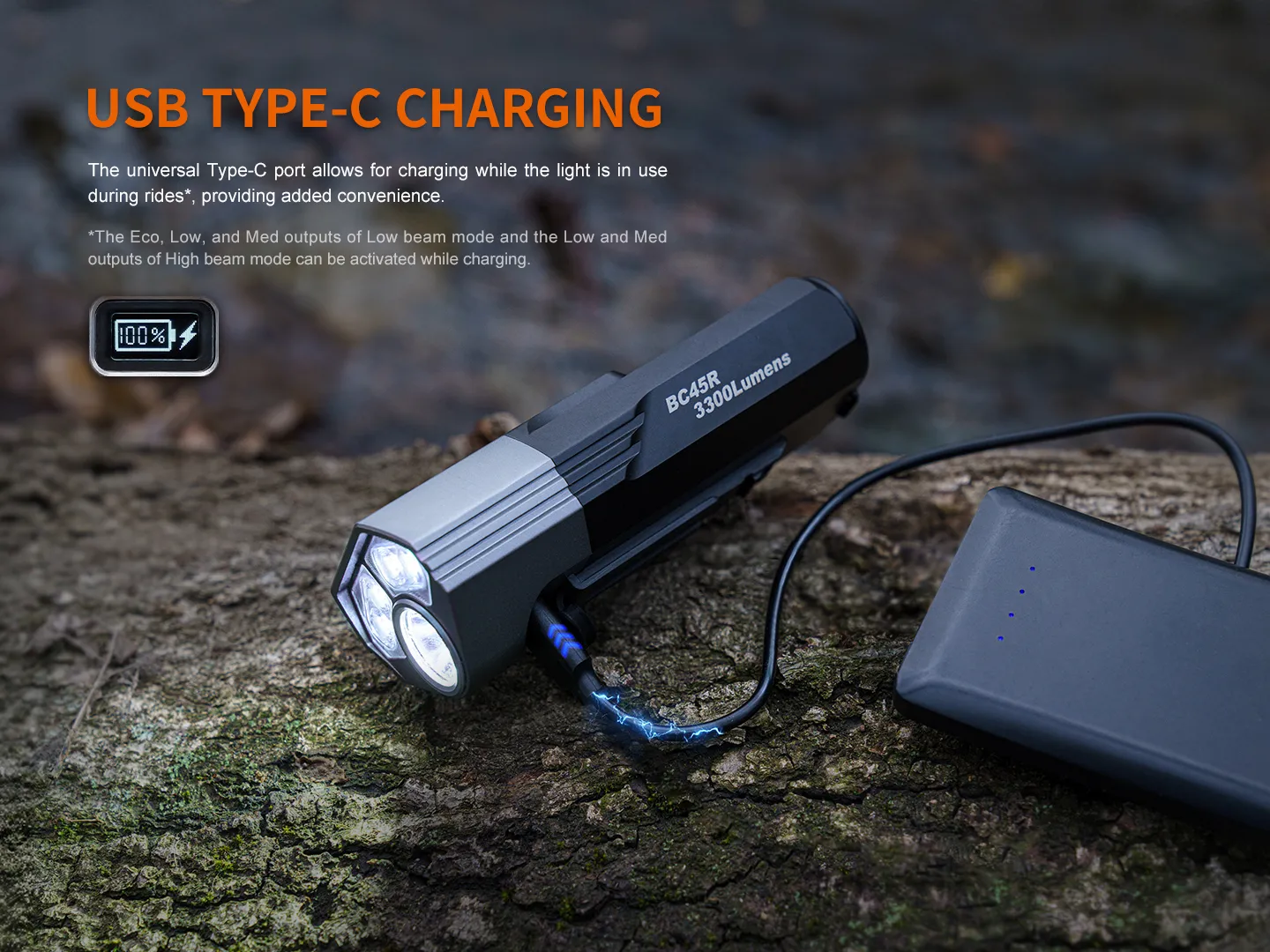 Fenix BC45R 3300 Lumen USB-C Rechargeable LED Bike Light - Image 3