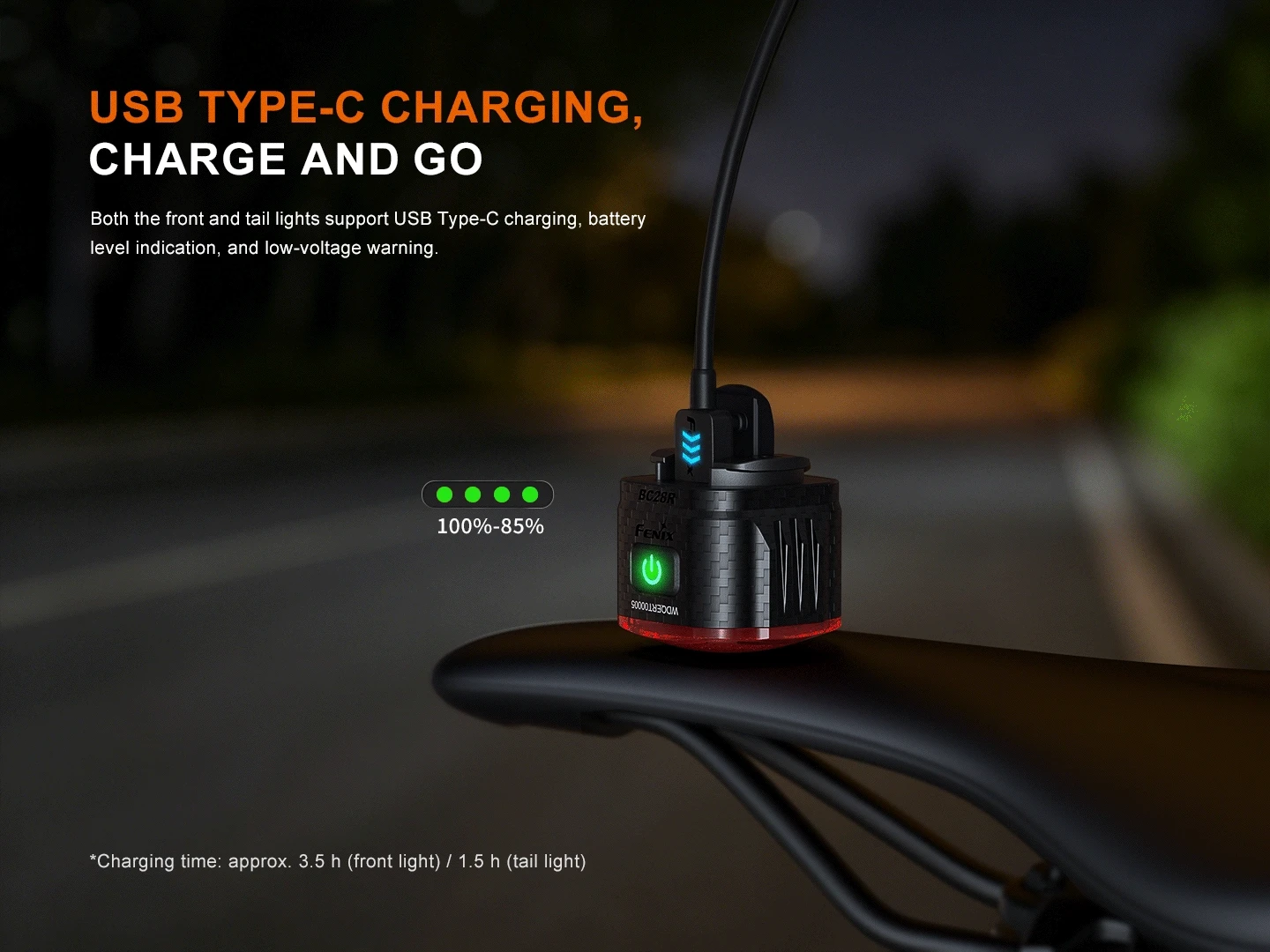 Fenix BC28R 2500 Lumen Smart Front and Rear Bike Light Set - Image 9