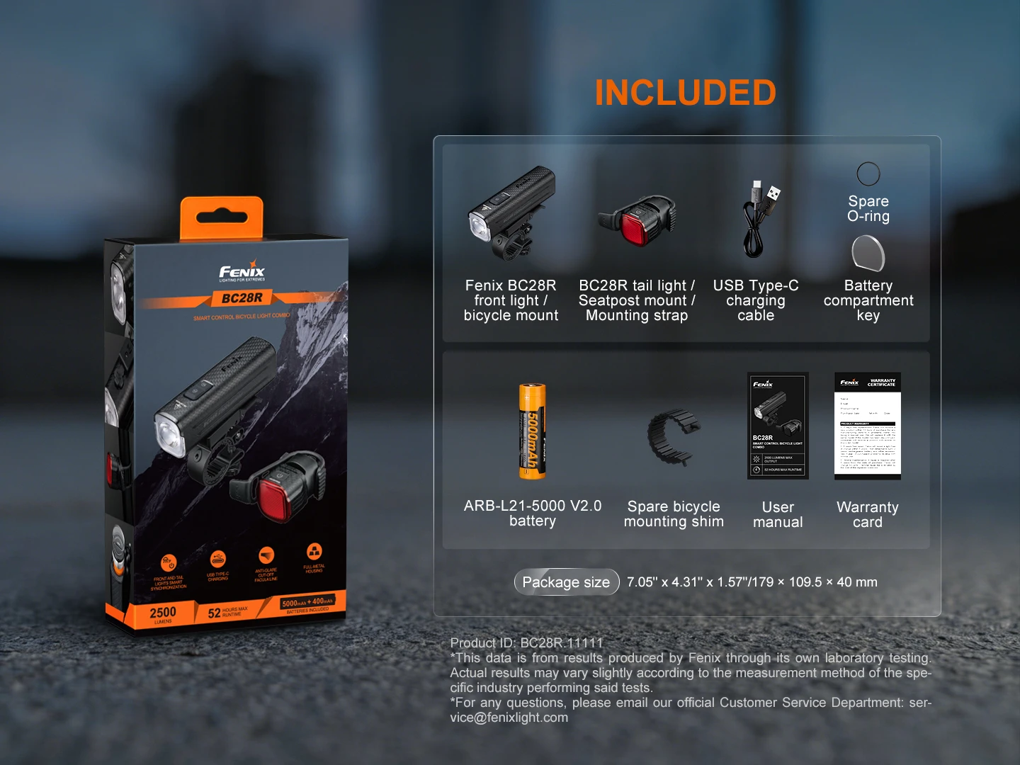 Fenix BC28R 2500 Lumen Smart Front and Rear Bike Light Set - Image 2
